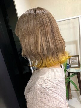 ラル(Lull) 【裾カラー×イエロー】エンドカラー/ダブルカラー/個室美容室