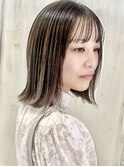 〔白髪ぼかし〕立体感ハイライト×外ハネミディ@30代40代50代