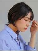 【担当石井】大人可愛い黒髪前下がりショートボブ