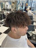メンズパーマツイスパ波巻きスパイラルマッシュセンターパート