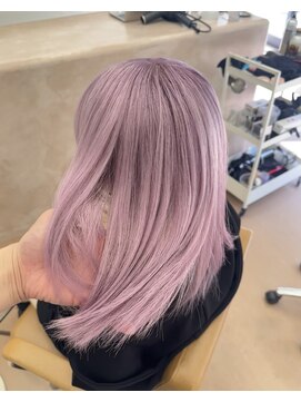 ヌエン 渋谷(NU/EN) ブリーチ２回ダブルカラーで作るモーヴピンク×ケアブリーチ◎