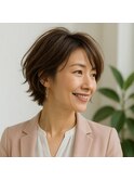 エレガント軽やかショートボブ 20代 30代 40代 50代 60代