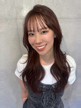 ブルーメ(Blume...) レイヤーカット/くびれヘア/大人可愛いチェリーカラー