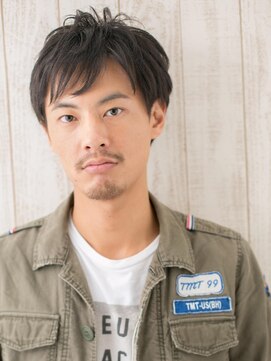 メンズヘア ビーセカンド 草加店(MENS HAIR B-2) アッシュブラックくせ毛風メンズショートZ草加