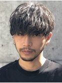 原宿ラウンドマッシュツイストスパイラルパーマツーブロック黒髪