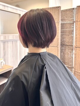 アライズ(ARISE) ショートボブ×ワインレッド