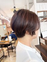 ヘアーループレル(Hair ruup Rell design works)&nbsp;[那覇市安里]大人ショートボブブリーチなし白髪ぼかしハイライト