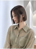 髪質改善縮毛矯正地毛風ストレート切りっぱなしボブ