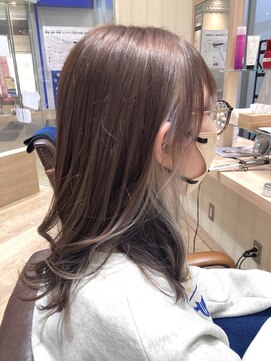 カシータ ヘア リゾート イオンモール熱田店(Casita hair resort) イヤリングカラー×セミロング×グレージュ×ブランジュ×波巻き