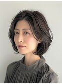こなれミディ/白髪ぼかしハイライト*レイヤーカット40代/50代