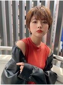 顔周りレイヤーカット小顔ボブルフブリーチなし透明感カラー大宮