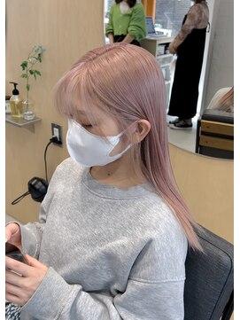 スタン 渋谷(Stam) ミルクティーピンクベージュ人気レイヤーケアブリーチハイトーン