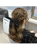 ふわふわハーフアップ