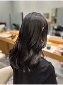 ダークグレージュカラー　ブリーチ無し艶カラー