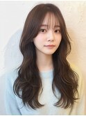 ロング レイヤーカット 顔周りカット 前髪 韓国ヘア 10代20代
