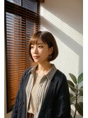 まわりと差がつく大人ショート×ヘーゼルベージュ白髪染め