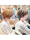 30代40代50代ショート白髪ぼかし銀座くびれ　松
