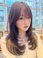 バイオレット 表参道店(Violet)&nbsp;顔周りカットミディアムレイヤーハッシュカットシースルーバング