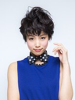 トップヘアーヒルズ 安城(TOP HAIR HILLS)&nbsp;マニッシュつややかショート/前髪パーマ/アッシュブラック