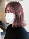 ラベンダーピンクボブ_ヘルシースタイルふんわりカール_ba320182