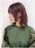 モーブラベンダーウルフボブ_メルティカラーくびれヘア_ba366611