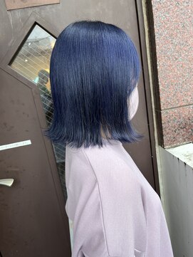 サロンドミルク 溝の口店(salon de MiLK) 20代30代40代/ボブ/外ハネ/ネイビーブルー［溝の口］