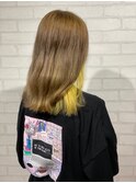 インナーカラー艶髪ネイビーグレーアッシュブラック大人美人