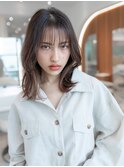 韓国風レイヤーカット髪質改善ダブルカラーミルクティーベージュ