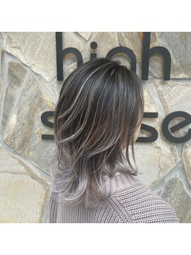 ナチュラルハイセンス 本店(natural high sense) 極細ハイライト　ダブルカラー シルバー似合わせカット/町屋駅