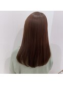 モーブブラウンカラー似合わせカットセミロング