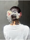 ヘアセット お呼ばれヘア 成人式ヘア 前撮りヘア シニヨン 原宿