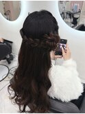編み込みハーフお団子/北新地ヘアセット