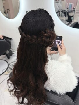 クラン 北新地店(Clan) 編み込みハーフお団子/北新地ヘアセット