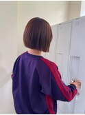 髪質改善/チェリーブラウン/丸顔/卵形/ミニウルフ