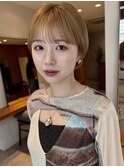 大人ナチュラルレイヤーショートボブ丸みショートくびれショート