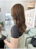 大人可愛い艶髪カラーくすみベージュくびれロングレイヤー
