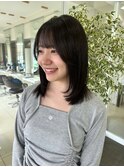 レイヤーカット 顔まわりレイヤー ミディアムレイヤー