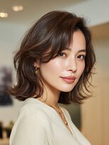 ラファンス 栗林店(LaFENCE) ミディアム/レイヤーカット/くびれ/大人女性/ナチュラル