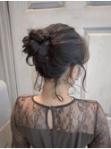 結婚式/二次会/パーティー/お呼ばれ/高めお団子/編み込み/上品