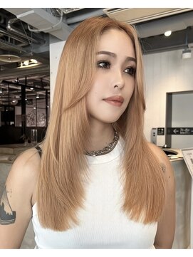 ハーパーズ 渋谷(harpers) アプリコットオレンジベージュバタフライレイヤーカット