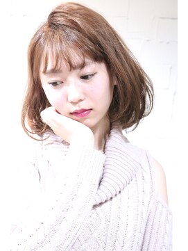 ホラン(HoLan) HoLan/ssStyleナチュラル前下がりボブxうぶバングxミルクティー