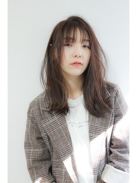 クラン 岡本(Chlan) 髪質改善ストレート★ナチュラルモードのミディアムヘア