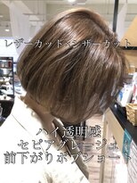 リブ(Live)&nbsp;ばっさりイメチェン！ボブショート×セピアグレージュ[白髪染め]