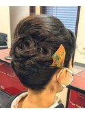 黒留袖アレンジヘア　大人上品まとめ髪すっきりスタイル