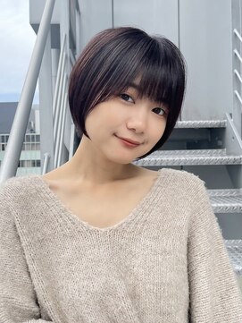 イヴォークトーキョーオーサカ(EVOKE TOKYO osaka) 大人可愛い ショート カット 丸み ピンクブラウン カラー