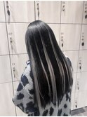インナーカラーダブルカラーハイトーンカラー韓国20代前髪カット