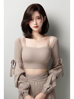 リンク(Link Hair&Spa)&nbsp;韓国暗髪 黒髪 鎖骨ミディアムレイヤー イメチェン ストレート