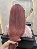 ホワイトグレージュミニウルフチェリーブラウンデジタルパーマ