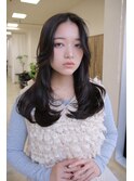 10代20代艶感前髪ワンカールサイドバングくびれロングヘア