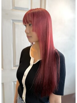アロマ ヘアー ルーム 新宿3号店(AROMA hair room) 【透明感×艶感】ダブルカラーで魅せる深みワインレッド